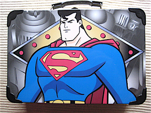 良品未使用★スーパーマン 大型ランチボックス★ブリキ缶★全面（中・外）イラスト使用★輸入品★PlayWorks