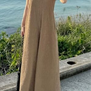 re:EDIT オールインワン サロペット キャミ ロンパース ベージュ キャメル