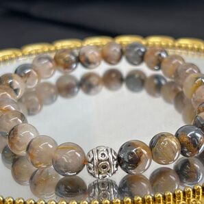 8㎜ゴールドルチルパワーストーンブレスレット内径16.8㎝
