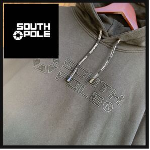 SOUTH POLE★サウスポール★刺繍★ワッペン★パーカー★フーディー★L★古着