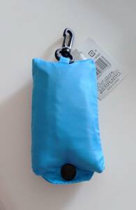 軽量　コンパクト　エコバッグ　マイバッグ　水色　ブルー　クリップフック付き　買い物バッグ
