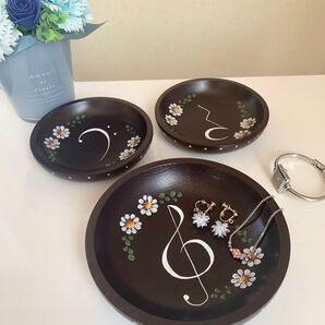 音楽記号のトレイ3枚セット ピアノ音楽アクセサリートレイ