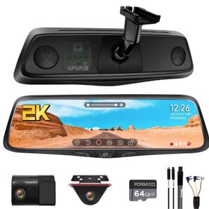 PORMIDO PRD80 ドライブレコーダー ミラー型 前後2カメラ 純正ミラー交換 SONY STARVIS HDR/WDR