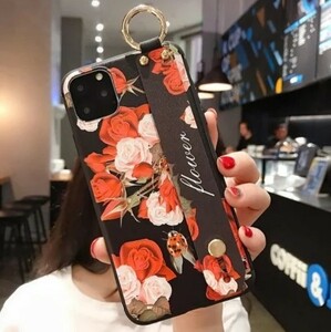 【ローズ】スマホケース　iPhone7/8　ベルト付き