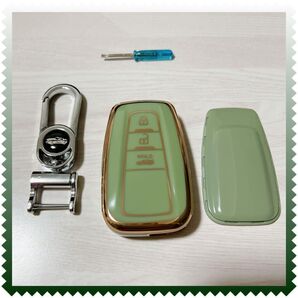 キーカバー キーホルダー トヨタ 耐衝撃 スクラッチ防止 防水 グリーン