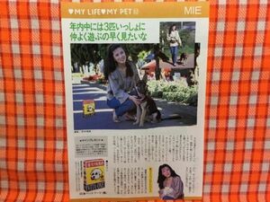 CN14259◆切抜き◇MIE宮沢りえ◇MY-LIFE-MY-PET・年内中には3匹いっしょに仲良く遊ぶの早く見たいな・ぼくらの七日間戦争