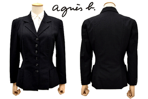 L-1777*agnes b. PARIS Agnes B Paris * regular goods made in Japan black black color jacket blaser L