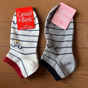 Casual & Basic ボーダーソックス 2足セット 23〜25cm 未使用