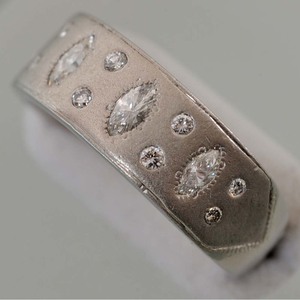 【F31】　Pt900　プラチナ　ダイヤモンド 0.50ct　デザイン　リング　指輪　中古品仕上げ済み　15号