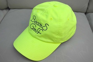  новый товар не использовался BEAMS GOLF Beams Golf флуоресценция цвет желтый Logo колпак включая налог 6,050 иен бесплатная доставка размер свободный 