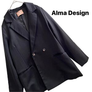 【美品】アルマデザイン テーラードジャケット 黒 M ブラック 長袖