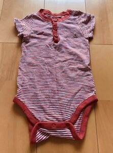 ★GAP ★定価2626円★70★半袖ロンパース★ベビーギャップ赤ボーダー男女兼用★babyGap 男の子女の子ショートオール春物夏物