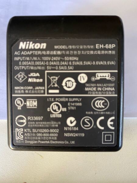 Nikon 本体充電ACアダプター EH-68PACアダプタ+接続ケーブル