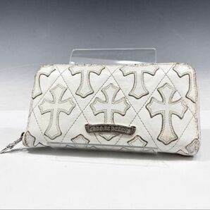 正規品 CHROME HEARTS クロムハーツ ホワイトキルティング ウォレット 財布