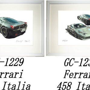 GC-1229 Ferrari 458 Italia・GC-1230 フェラーリ458Italia限定版画300部 直筆サイン有 額装済●作家 平右ヱ門 希望図柄をお選び下さい