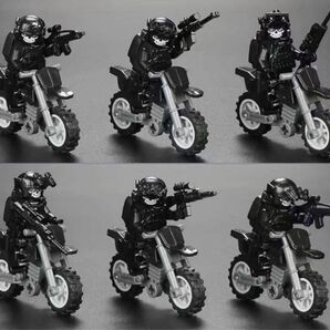 レゴ互換 特殊部隊 バイク スカルマスク ミニフィグ 6体+バイク6台