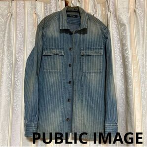 public image デニムジャケット ストライプ ビンテージ