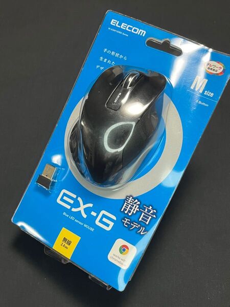 【ジャンク】無線マウス EX-G Mサイズ Blue LEDセンサー エレコム M-XGM10DBS 5ボタン