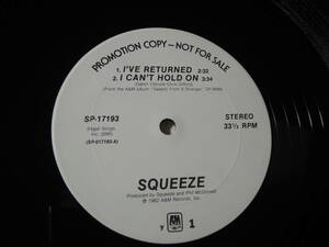 Squeeze・I’ve Returned etc..　US Promo 12” from “Sweets From A Stranger” 3 Songs EP