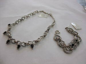 . orchid west made color stone silver necklace & bracele unused goods 