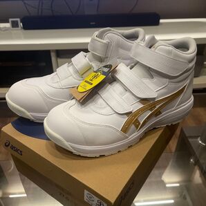 アシックス ウィンジョブ CP312(ホワイト×ピュアゴールド)27.0cm