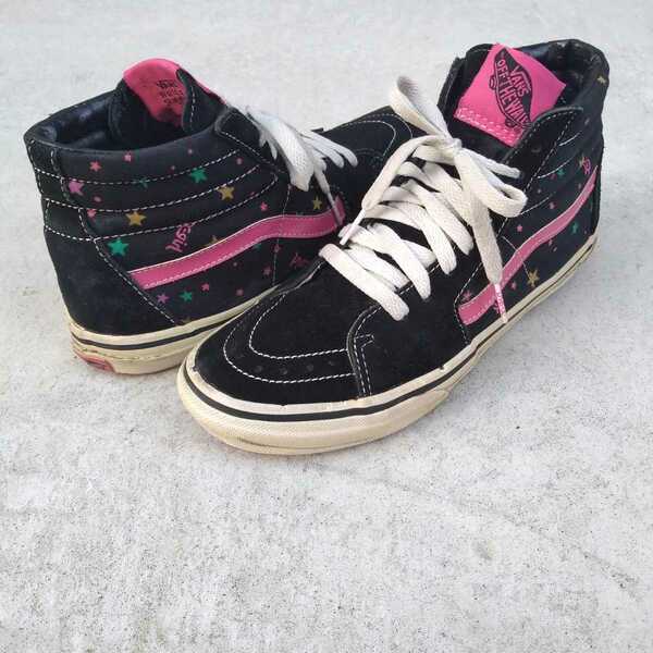 バンズVANSヴァンズ×エックスガールX-girl/V38X-GIRL/BLACK STAR/SK8-HI/スケートハイ/スケハイ/ハイトップ/スニーカー/6ハーフ/23.5/24/