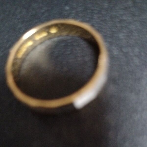 K18.Pt900のコンビリング ゴールド 指輪 アクセサリー シンプルデザイン