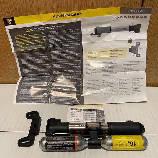 TOPEAK 携帯空気入れ HybridRocket RX 自転車用携帯ポンプ CO2ボンベ2個セット