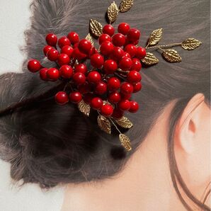 南天ゴールドリーフ髪飾り L size