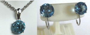  platinum * Switzerland blue to perth. simple earrings . top. set *⑦