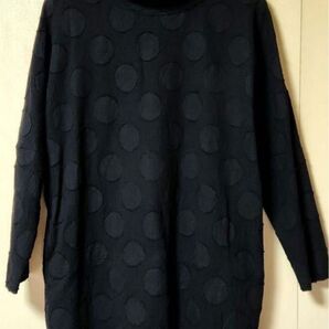 ハンドメイド ルーズフィットオフタートルストレートラインチュニック(長袖)