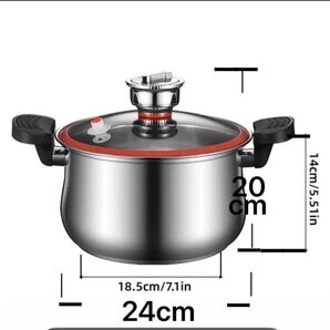 タイマー付 ステンレス製 鍋 密封 鍋蓋固定 両手鍋 調理器具