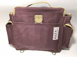 16* Ichizawa Hanpu made 3WAY shoulder bag adzuki bean color * rucksack handbag possibility 