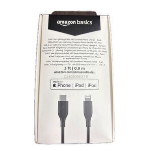 Amazonベーシック USB-C to Lightningケーブル MFi認証 0.9m 黒