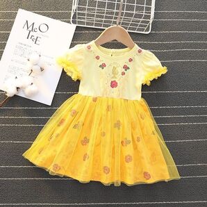 本格的なプリンセスドレス チュールが豪華なワンピース ハロウィン等 半袖ワンピース