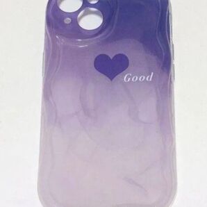 iPhone14 シリコン スマホケース スマートフォン ケース パープル ハート