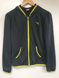  free shipping PUMA Puma Lady s sportswear Parker Zip up size S gray yellow color yellow movement ...