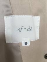 送料無料 ef-de エフデ コート 薄手上着 スプリングコート ジャケット ベージュ サイズ 9 大人 シンプル 可愛い オールシーズン フェミニン_画像8