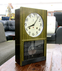 アイチ時計 振り子時計 SuperEight 30DAY 壁掛け 古時計 ゼンマイ ネジ 可愛い古ガラス 昭和 札幌市