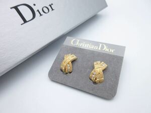 【極上美品】Christian Dior イヤリング ストーン ロゴ クリスチャン ディオール ヴィンテージ アクセサリー レディース mb-15-43(_1)