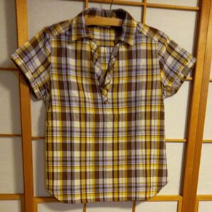 2CV Sweet relax wear 秋色チェックの半袖 プルオーバー