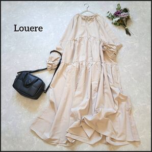 【値段交渉お気軽に♪】ルエレ●新品未使用タグ付き♪完売品!リボン付きティアードロング丈シャツワンピース マキシ丈 大人可愛い