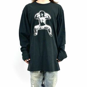 新品 大きい オーバー サイズ 対応 XXL 3XL 4XL ジャッキーチェン 拳法 カンフー 香港映画 酔拳 黒 ビッグ ロンT 長袖 Tシャツ パーカー 可