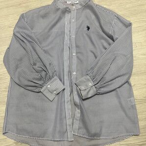 US POLO ASSN. ストライプシャツ ブラウス バンドカラー