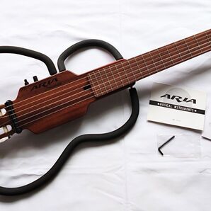 ARIA Sinsonido Guitar AS-101C アリア シンソニード ギター ケース付き トラベル サイレントギター