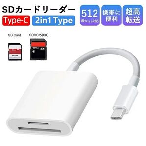 カードリーダー 2in1 SD/TF OTG対応 高速データ転送 写真/ビデオ/ファイル Type-Cインターフェース