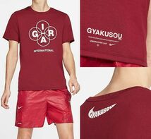 L NIKE GYAKUSOU Tシャツ ショーツ 上下セットアップ 検 ランニング ショート パンツ アンダーカバー UNDERCOVER ギャクソウ 深赤 レッド_画像3