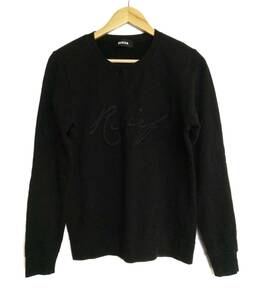  Zucca ZUCCa crew neck sweatshirt black black M relief embroidery reverse side nappy wi men's lady's men's sweat sweater 