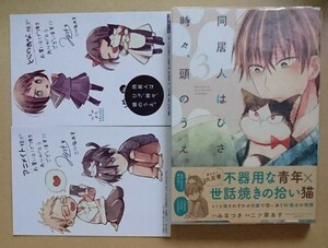 【　同居人はひざ、時々、頭のうえ。③　】　みなつき　両面カード＋イラストカード＋透明ブックカバー付き