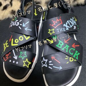 ■DOLCE&GABBANA グラフィック柄サンダル お子さまにも安心のベルクロタイプ ドルガバ 超オカイドク!■